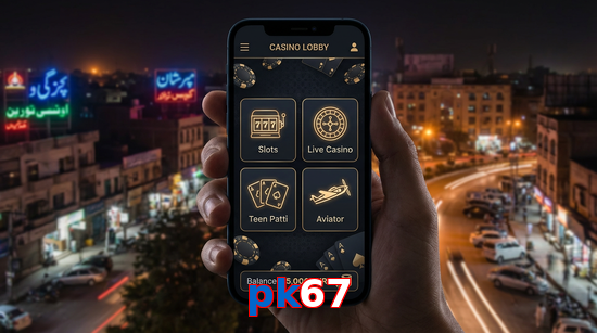 Main screen of Pk67 app page for PK players